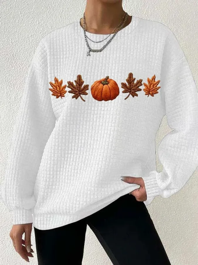Casual Crew Neck Halloween Sweatshirt
