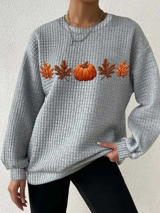 Casual Crew Neck Halloween Sweatshirt