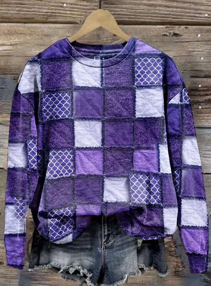 Casual Crew Neck Text Letters Sweatshirt