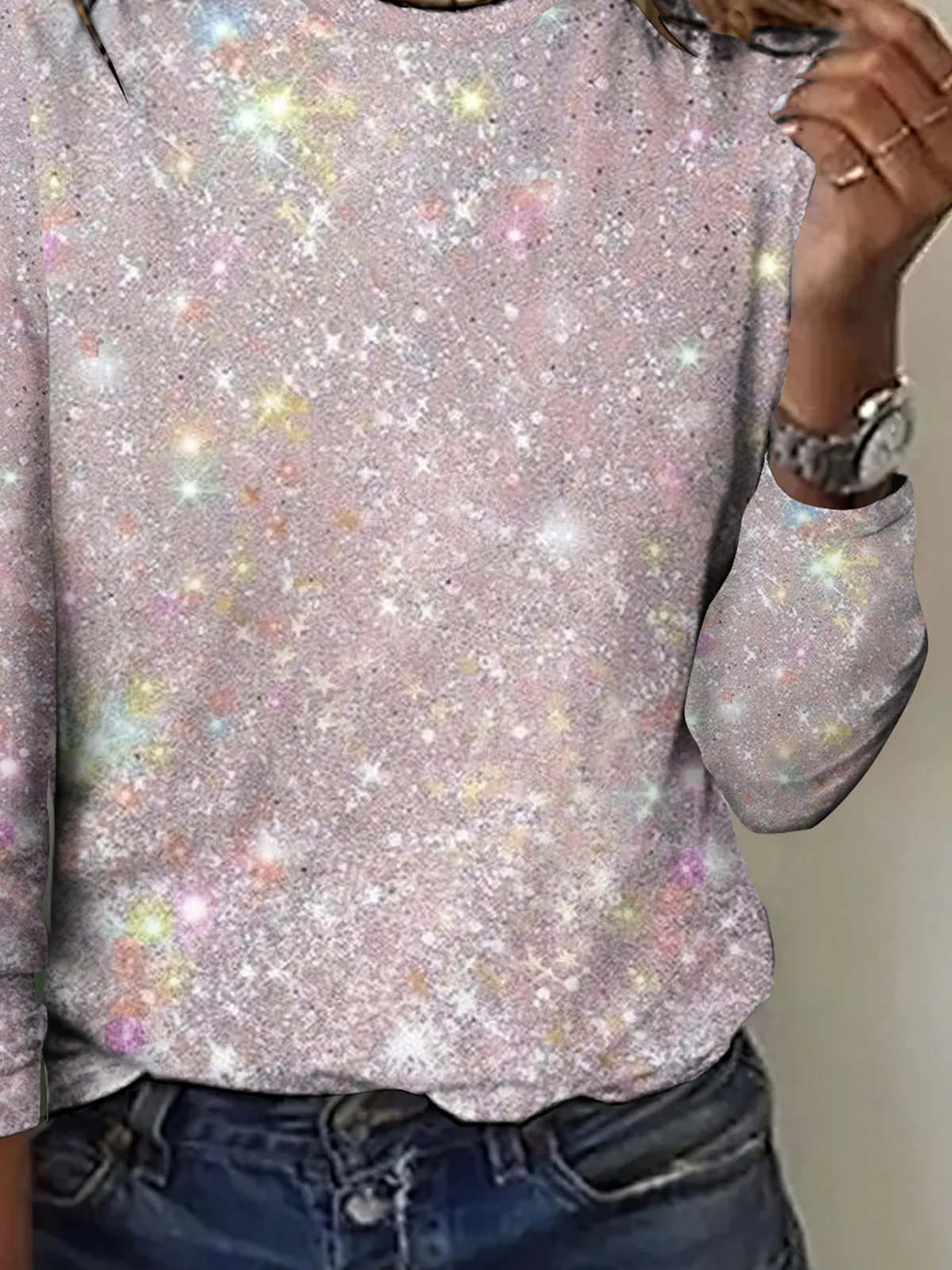 Vintage Psychedelic Art Crew Neck Long Sleeve T-shirt