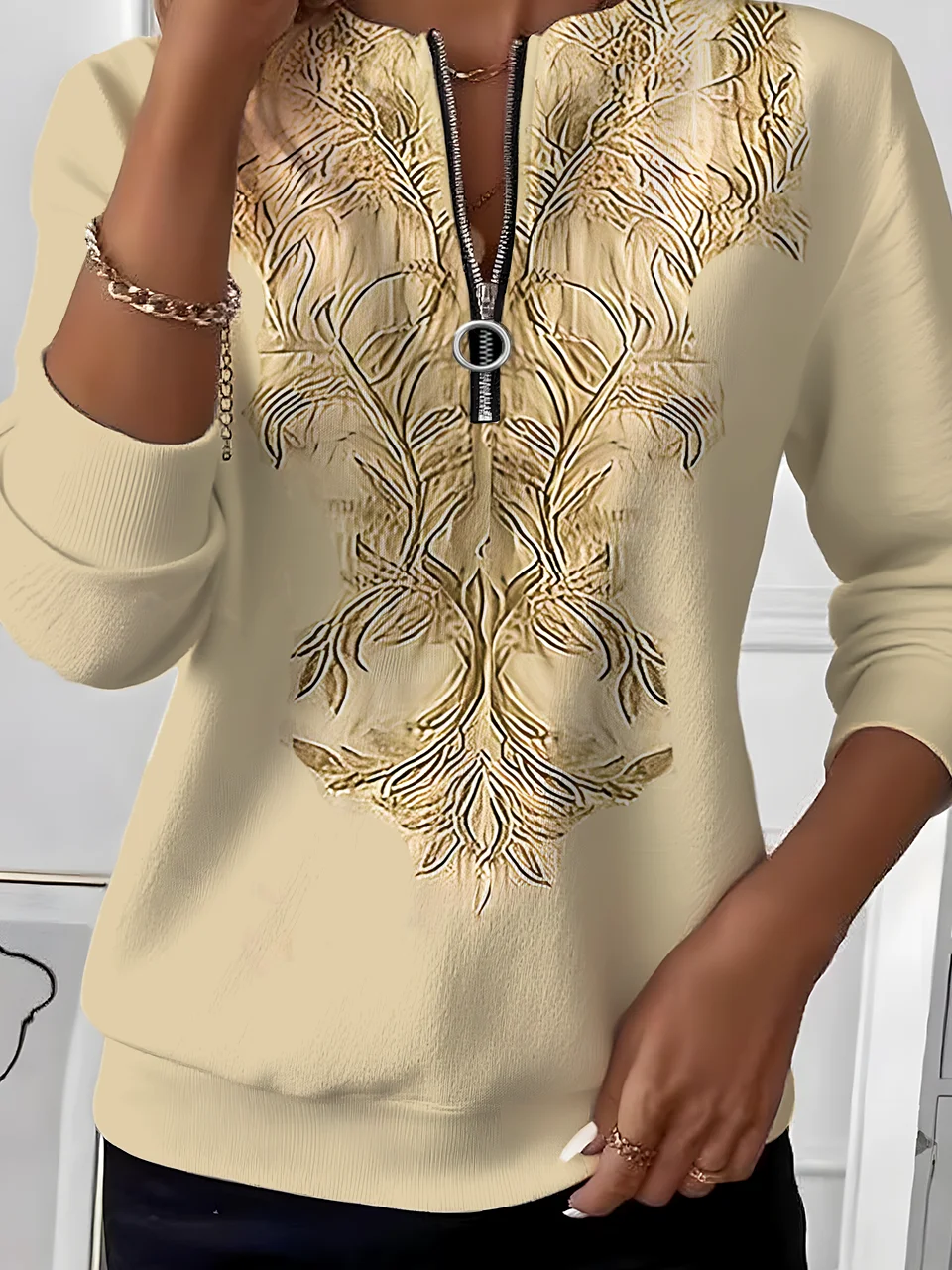 Vintage Crew Neck Ombre Sweatshirt