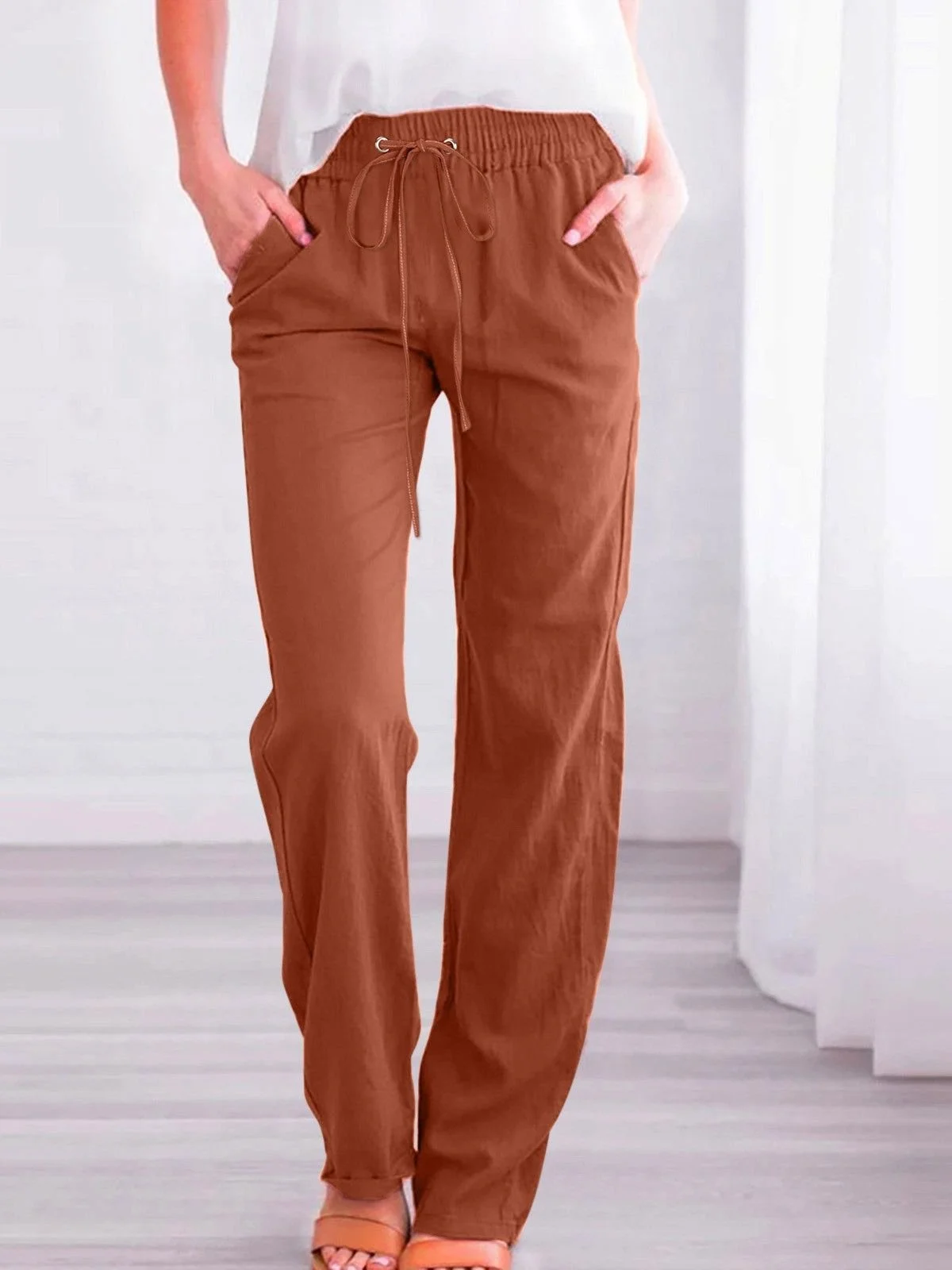 Women Plain Long Pants Casual Spring/Fall Trousers