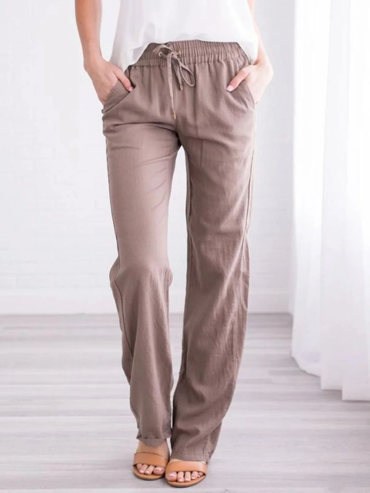 Women Plain Long Pants Casual Spring/Fall Trousers