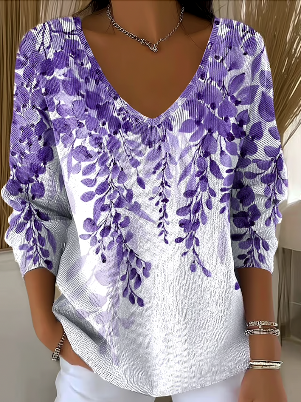 Women Cotton Ombre Long Sleeve Comfy Casual Sweater