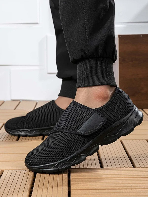 Casual Plain Hook And Loop Low Heel Fly Woven Shoes Split Joint
