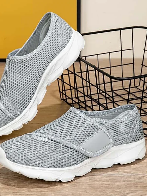 Casual Plain Hook And Loop Low Heel Fly Woven Shoes Split Joint