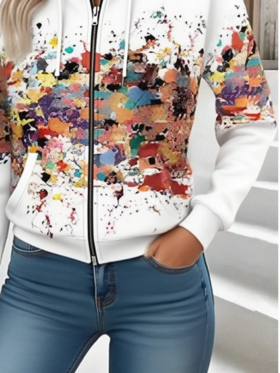 Vintage Hoodie Gradient Pattern Hoodie