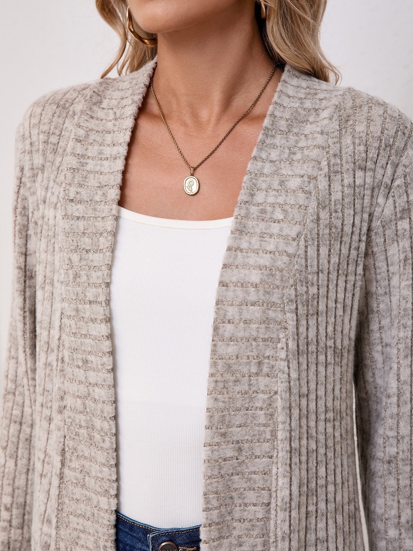 Women Spring/Fall Outerwear Vintage Split Joint Plain Long Sleeve Jacket