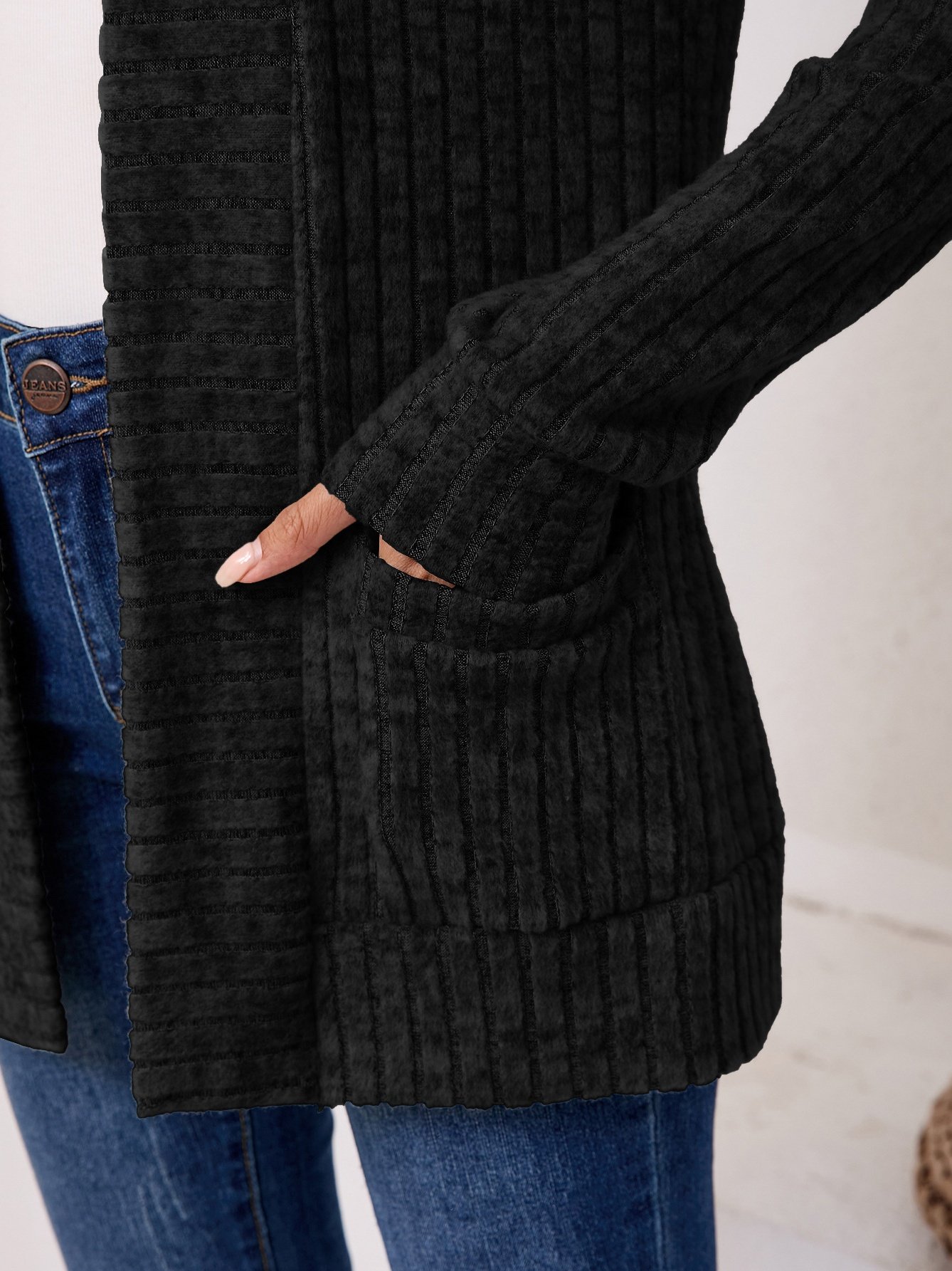 Women Spring/Fall Outerwear Vintage Split Joint Plain Long Sleeve Jacket