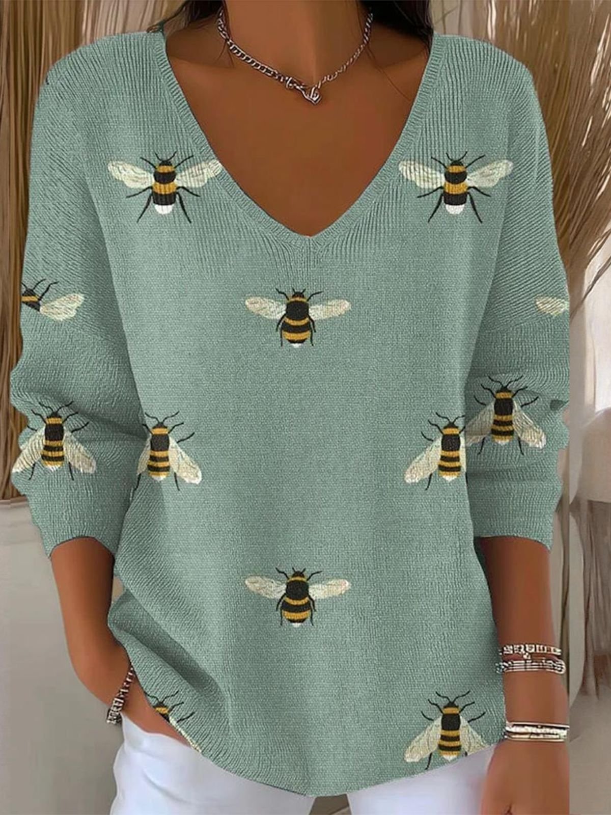 Women Cotton Animal Long Sleeve Comfy Casual Sweater