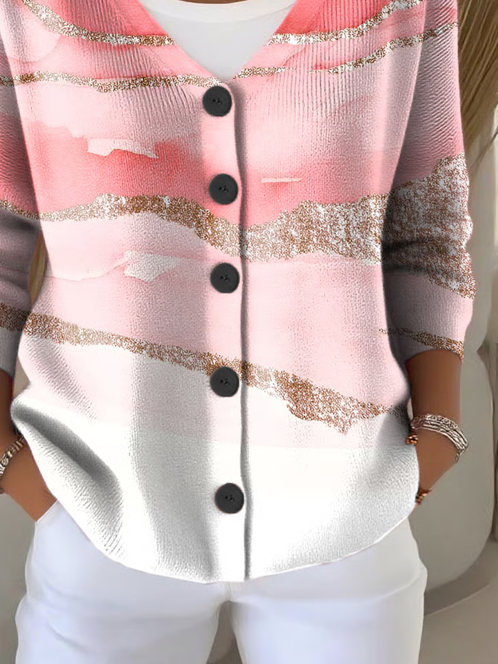 Women Abstract Long Sleeve Comfy Casual Printing Cardigan