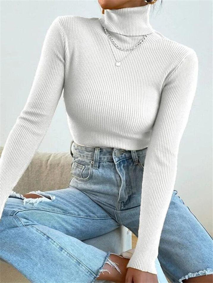 Light Luxury High-End Sweater Autumn And Winter Pile Collar Base Sweater Slim Fit Thick Base Sweater
