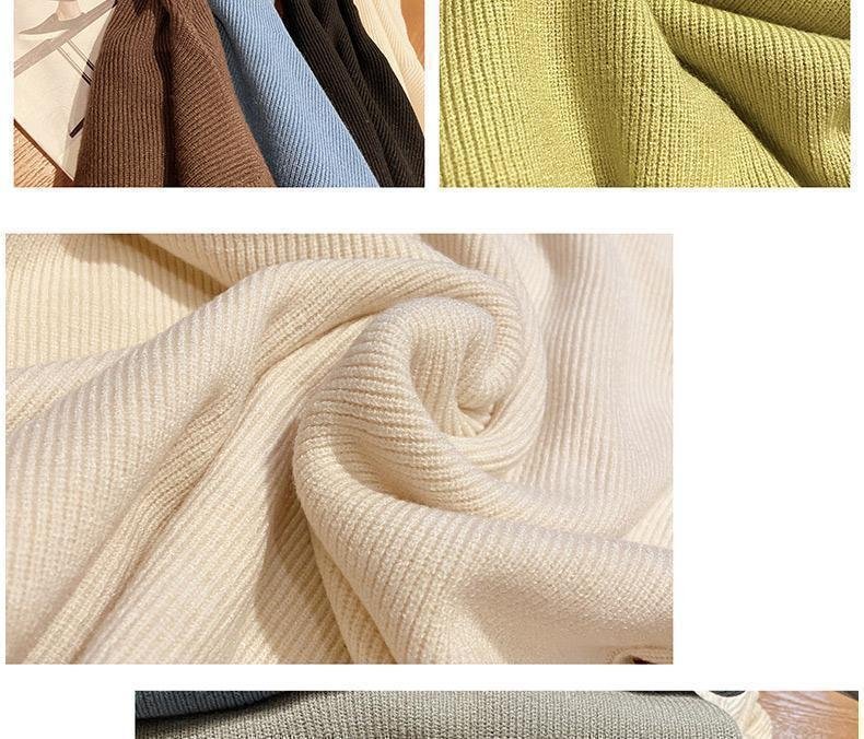 Light Luxury High-End Sweater Autumn And Winter Pile Collar Base Sweater Slim Fit Thick Base Sweater