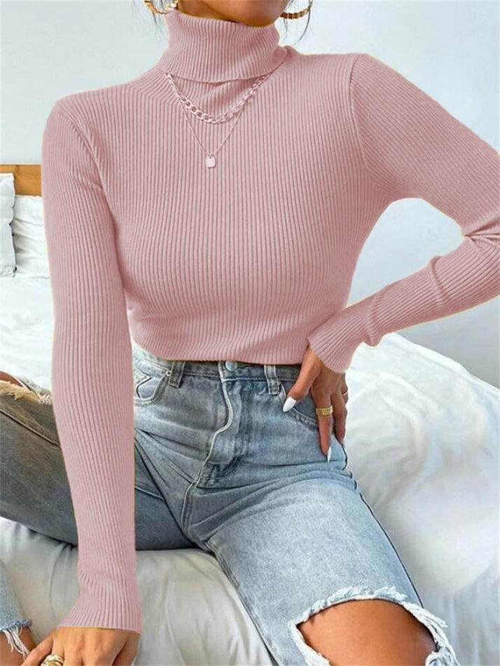 Light Luxury High-End Sweater Autumn And Winter Pile Collar Base Sweater Slim Fit Thick Base Sweater