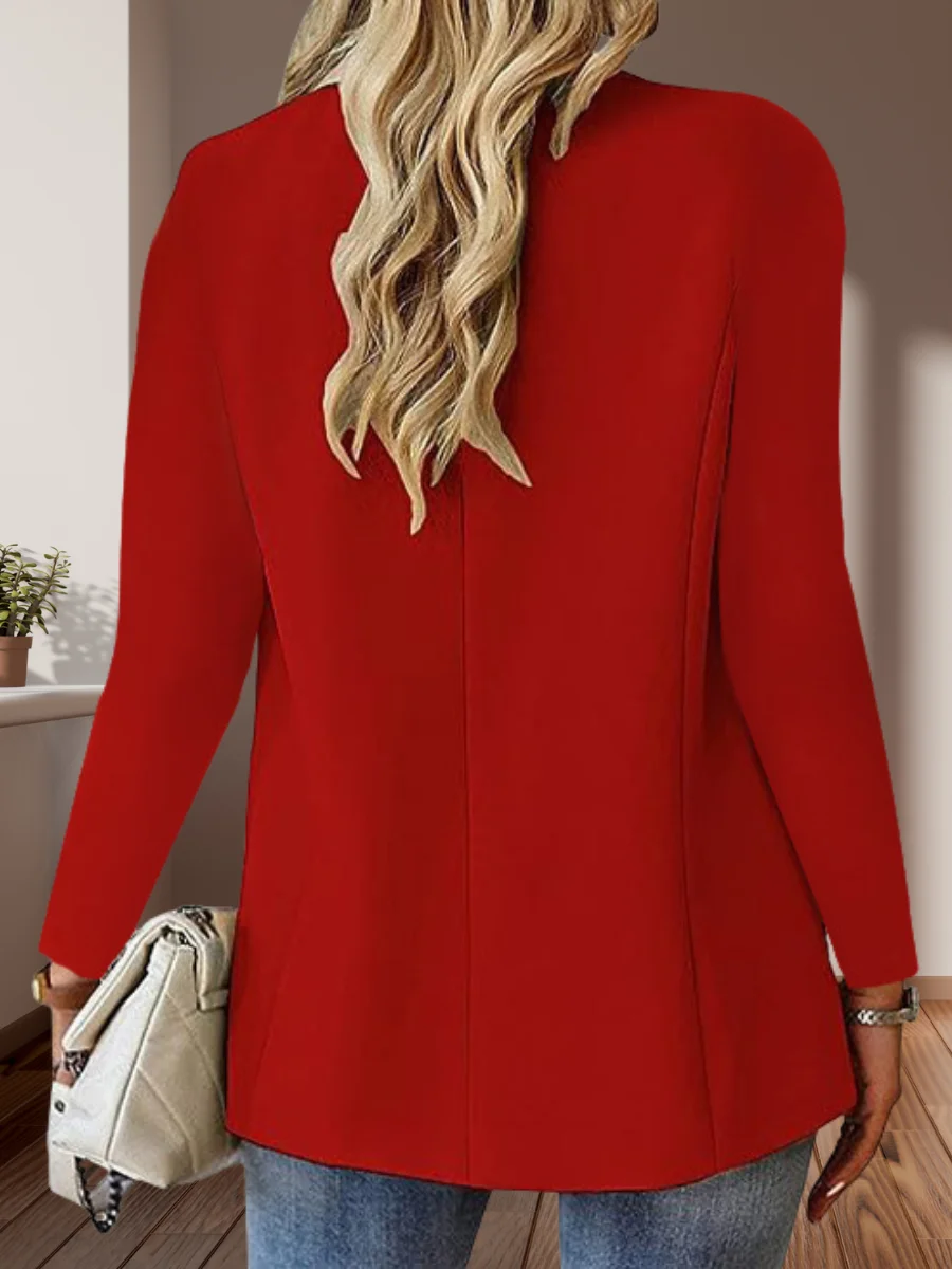 Women Plain Spring/Fall Outerwear Vintage Split Joint Long Sleeve Regular Blazer