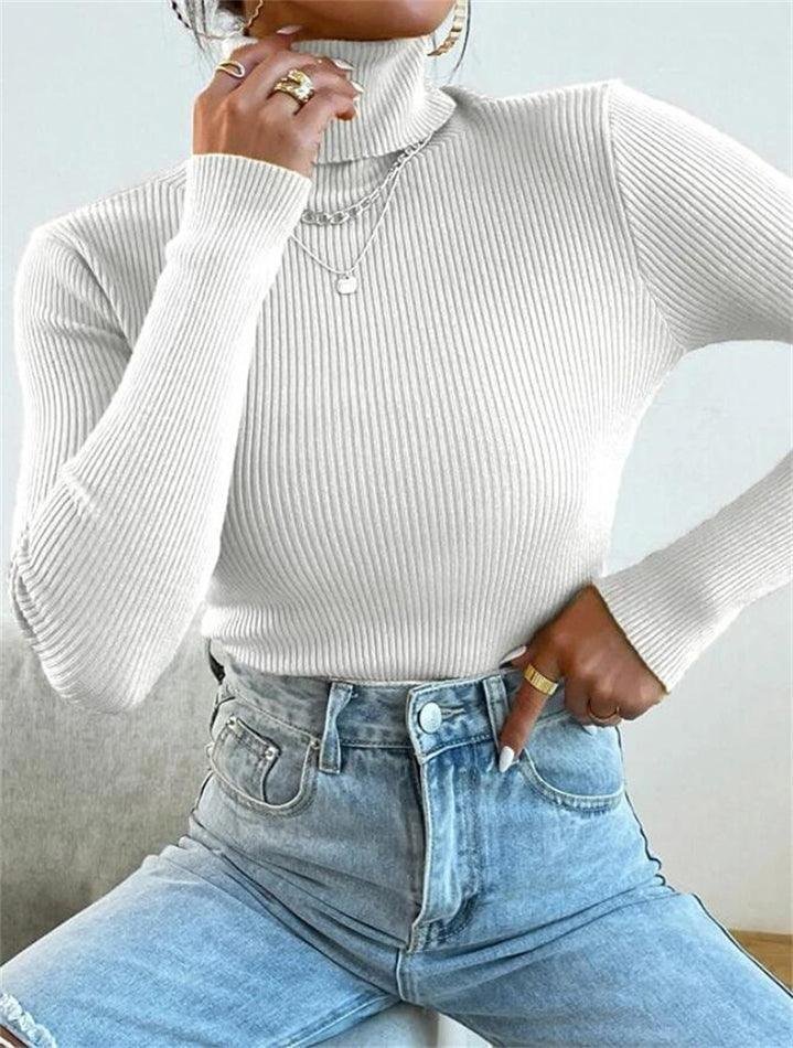 Light Luxury High-End Sweater Autumn And Winter Pile Collar Base Sweater Slim Fit Thick Base Sweater