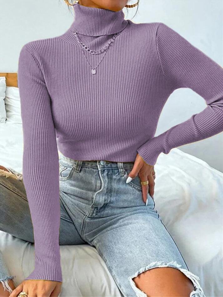 Light Luxury High-End Sweater Autumn And Winter Pile Collar Base Sweater Slim Fit Thick Base Sweater