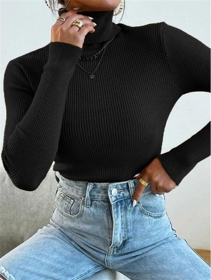 Light Luxury High-End Sweater Autumn And Winter Pile Collar Base Sweater Slim Fit Thick Base Sweater