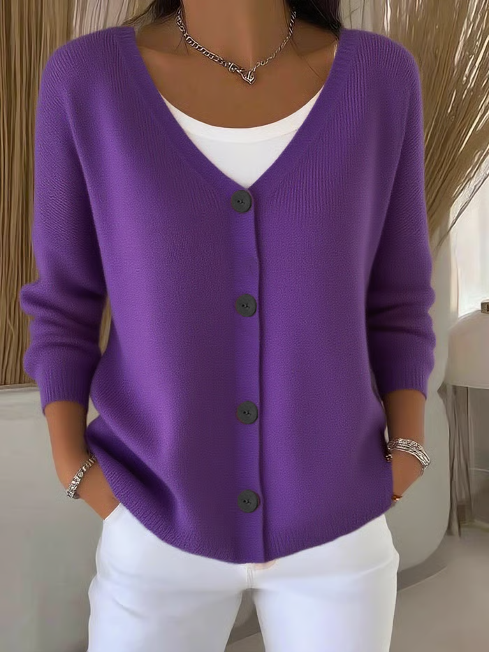 Women Plain Long Sleeve Comfy Casual Cardigan