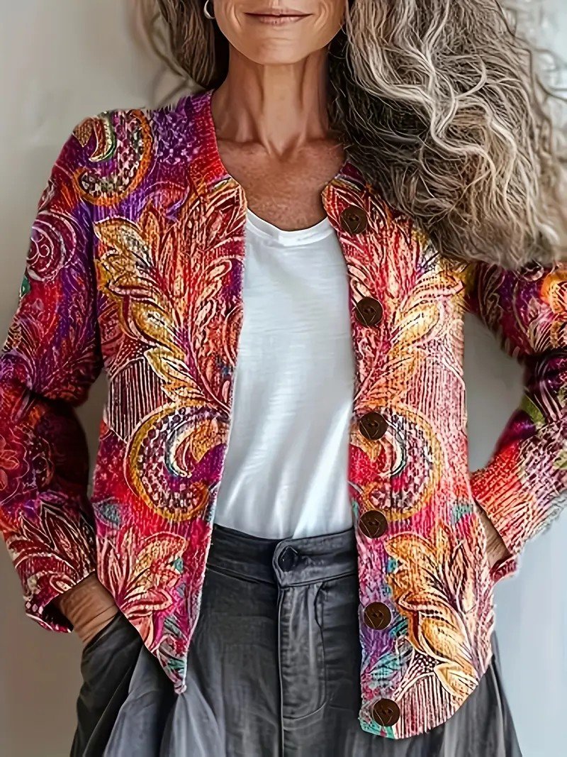 Women Knitted Ethnic Long Sleeve Comfy Vintage Cardigan