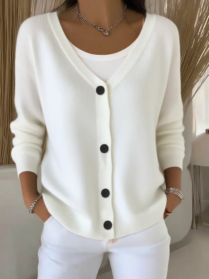 Women Plain Long Sleeve Comfy Casual Cardigan