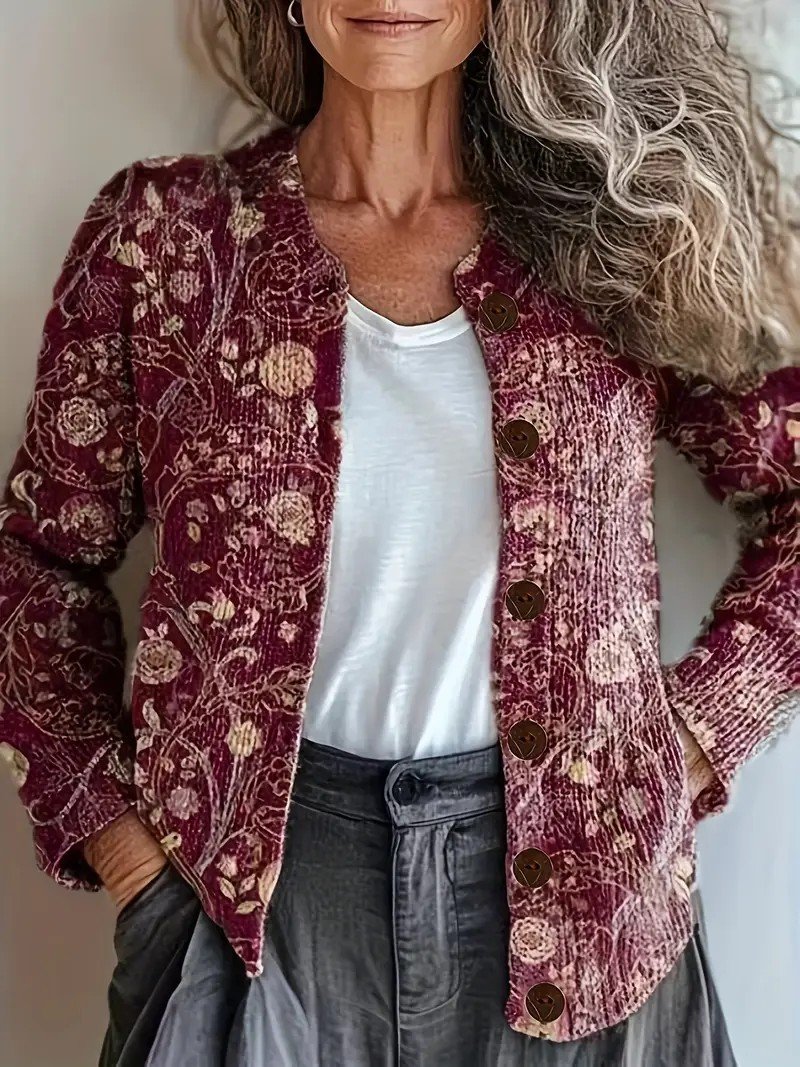 Women Knitted Ethnic Long Sleeve Comfy Vintage Cardigan