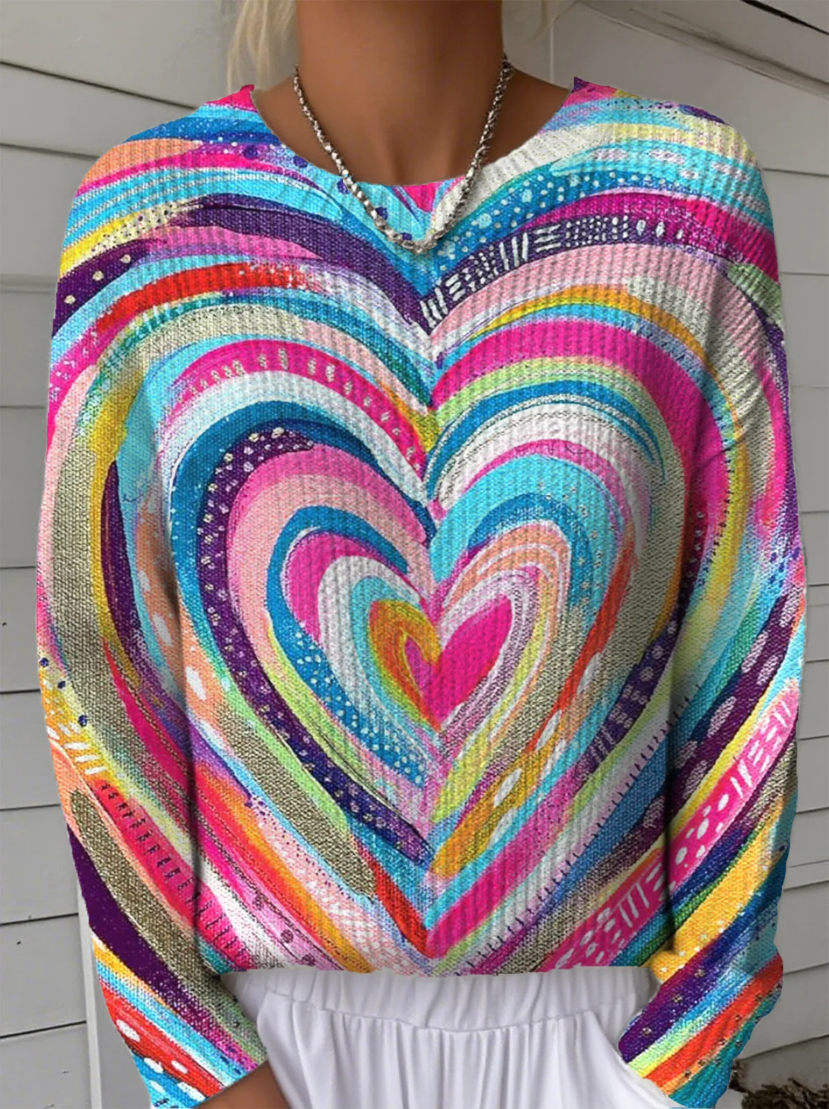 Women Striped Long Sleeve Comfy Vintage Sweater