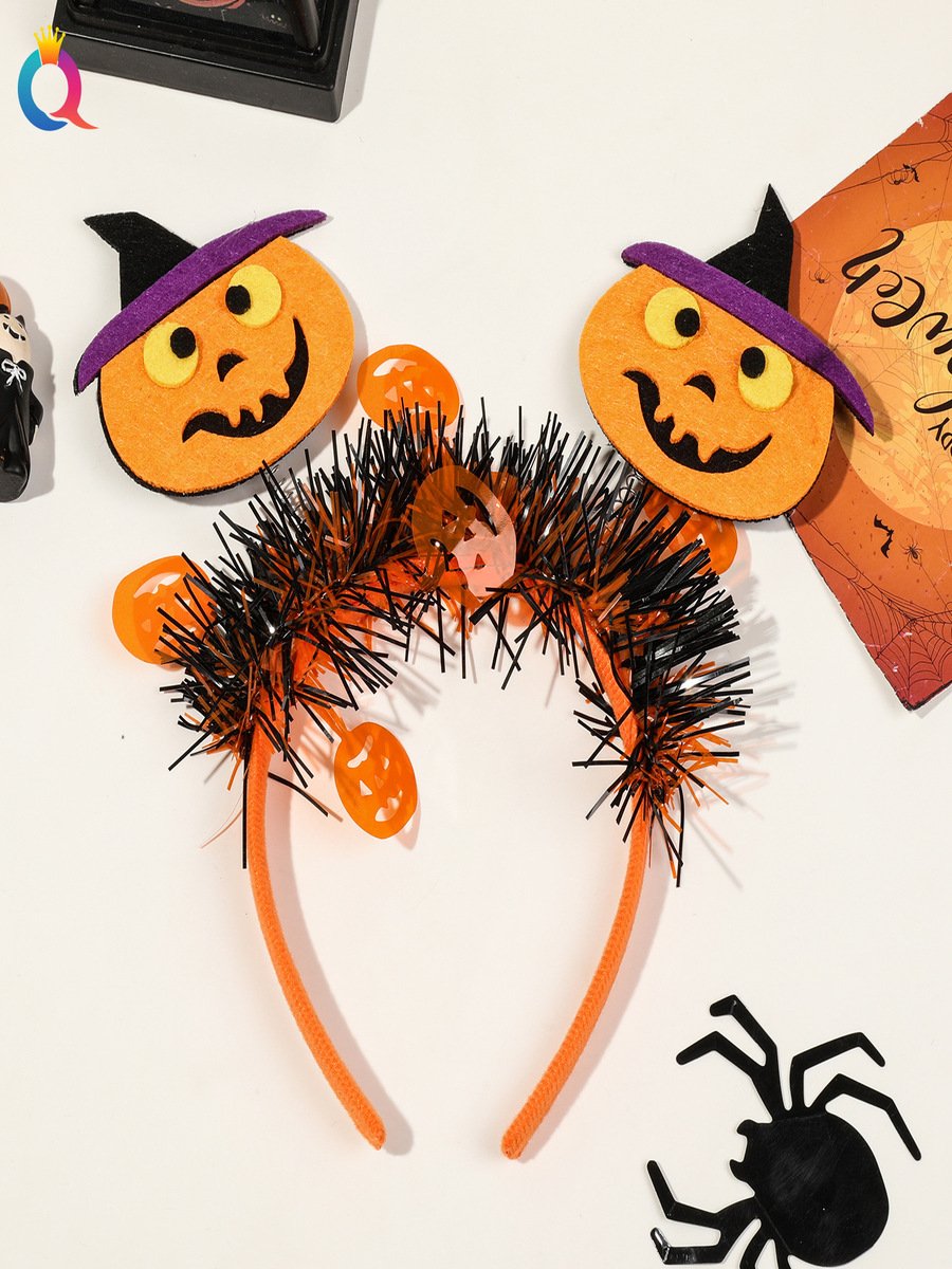 Halloween 2025 Pumpkin Headband Little Devil Ghost Festival Carnival Party Decoration Hair Accessory Headband