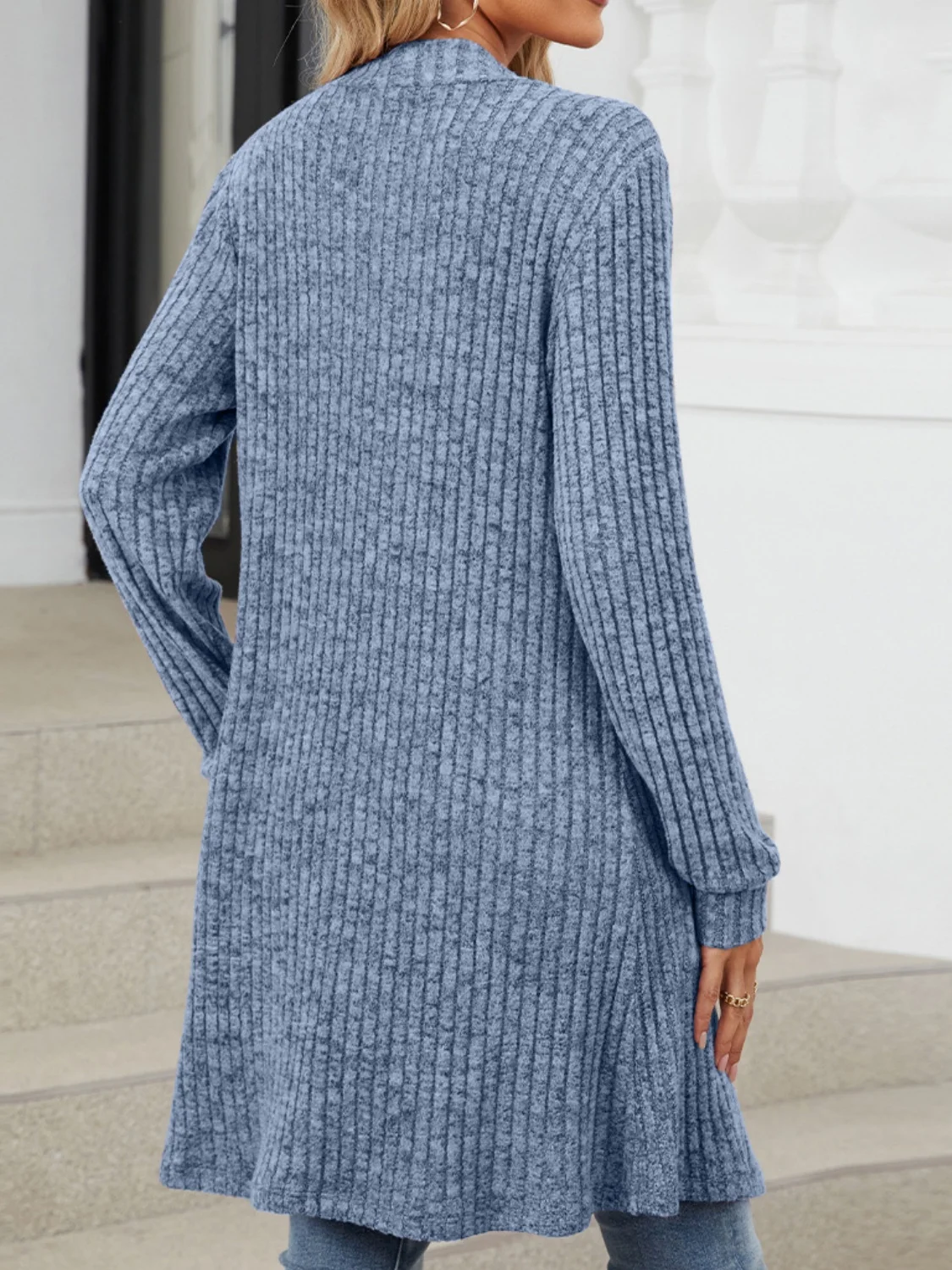 Women Spring/Fall Outerwear Vintage Split Joint Plain Long Sleeve Wrap Jacket