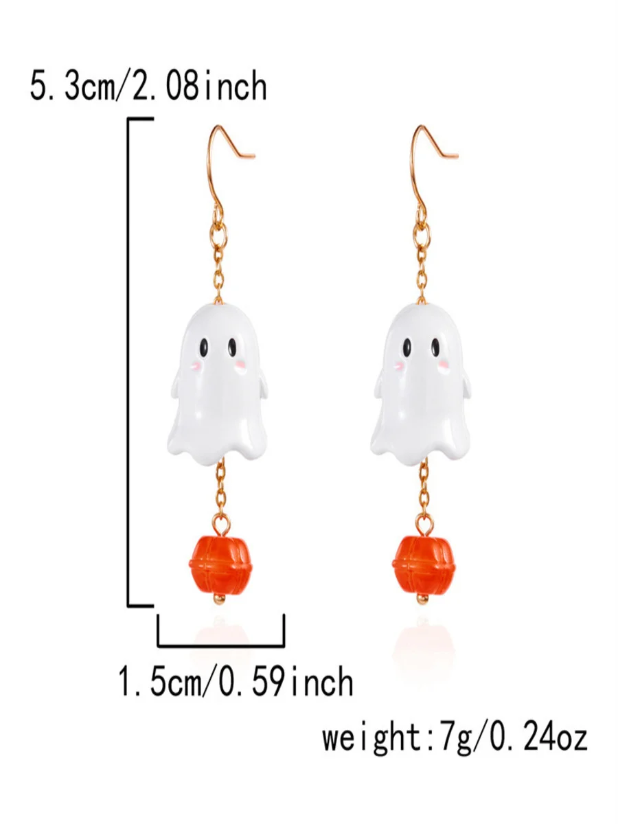 Halloween Jewelry Cartoon Bat Ghost Pumpkin Earrings Kitten Skull Spider Witch Earrings