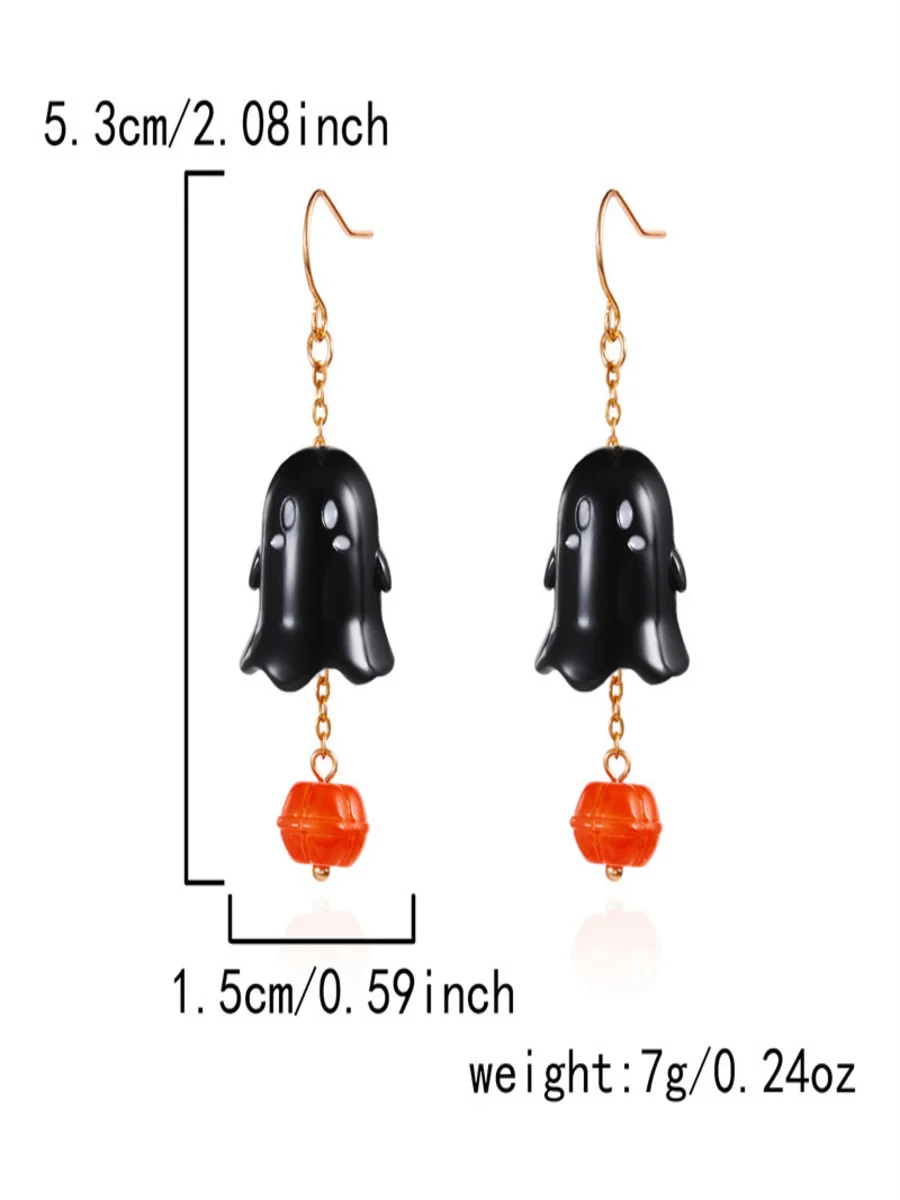 Halloween Jewelry Cartoon Bat Ghost Pumpkin Earrings Kitten Skull Spider Witch Earrings