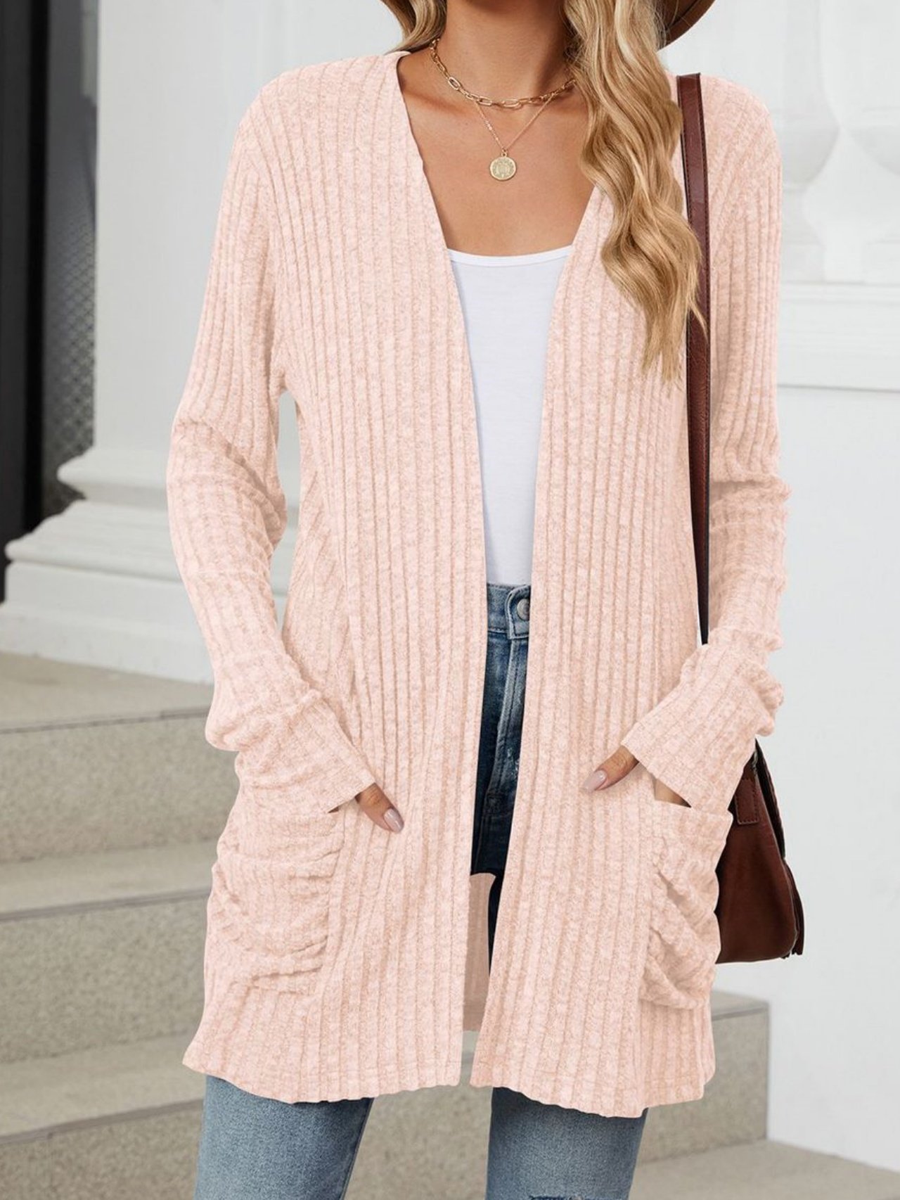 Women Spring/Fall Outerwear Vintage Gathered Plain Long Sleeve Jacket