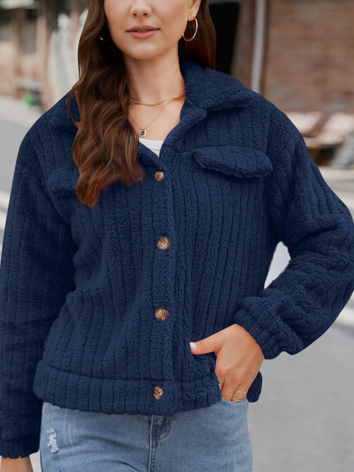 Women Spring/Fall Outerwear Vintage Split Joint Plain Long Sleeve Shawl Collar Jacket