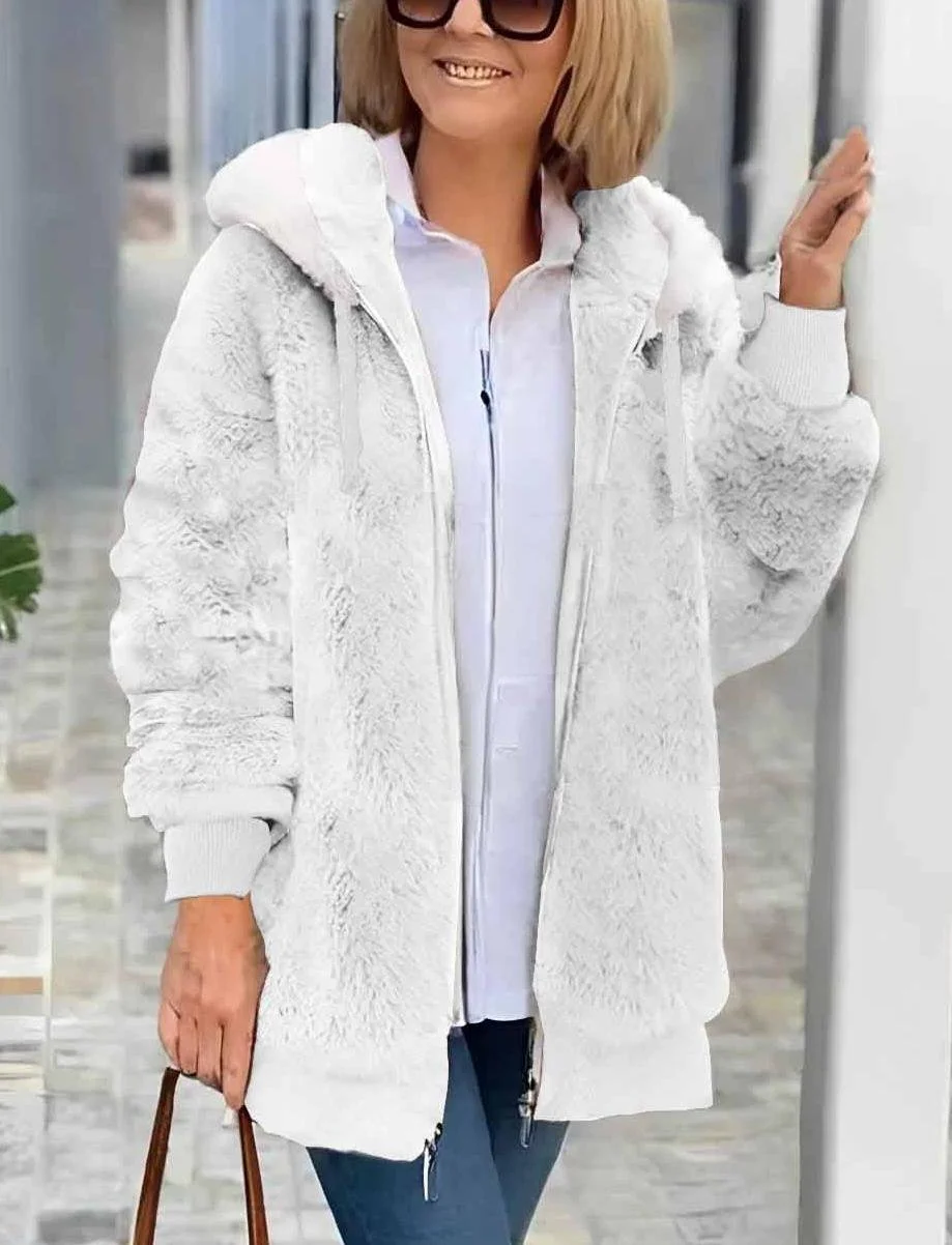 Women Winter Outerwear Vintage Plain Long Sleeve Shawl Collar Jacket