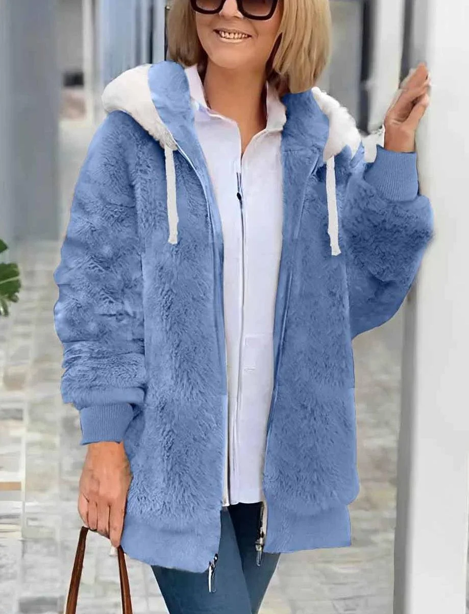 Women Winter Outerwear Vintage Plain Long Sleeve Shawl Collar Jacket