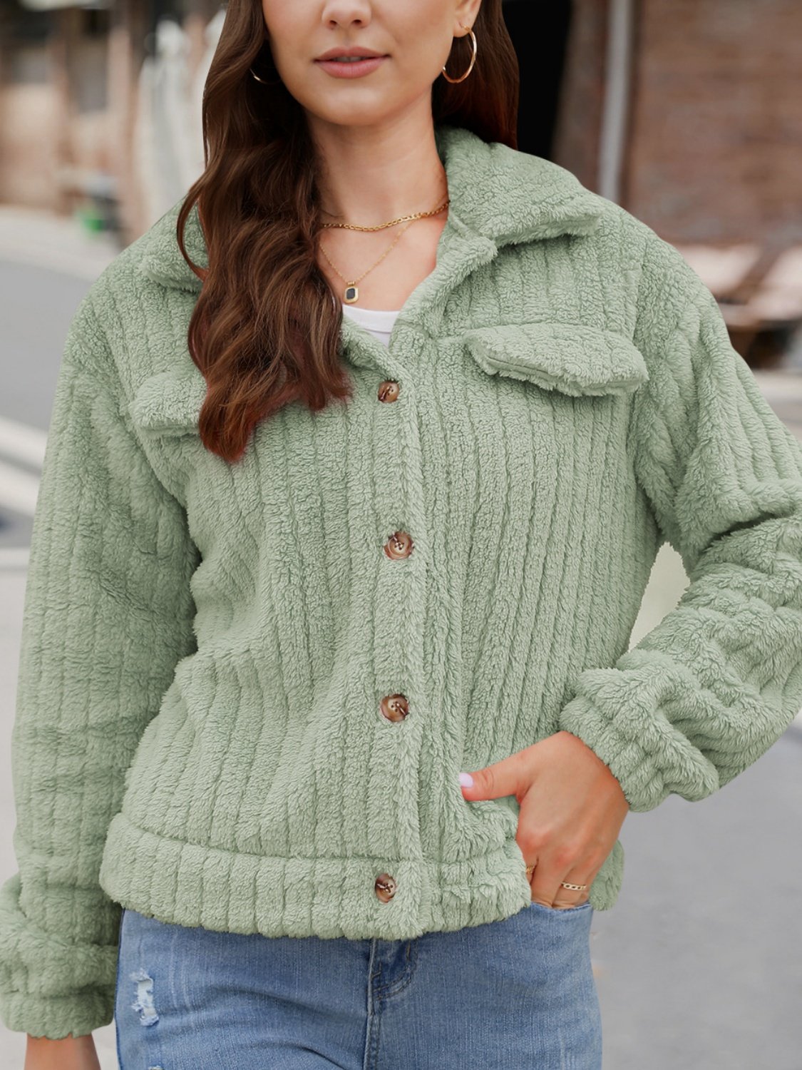 Women Spring/Fall Outerwear Vintage Split Joint Plain Long Sleeve Shawl Collar Jacket