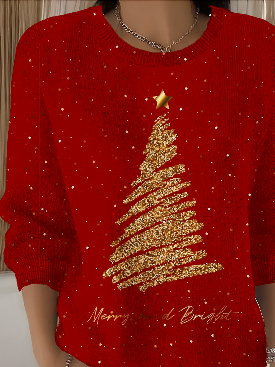 Women Christmas Long Sleeve Comfy Vintage Sweater