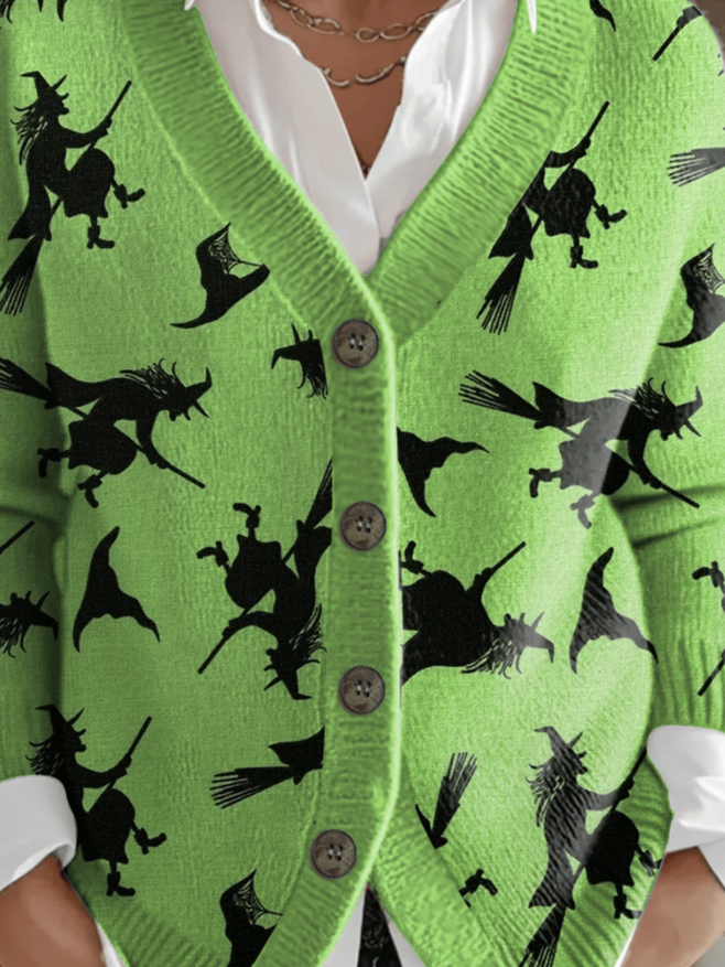 Women Knitted Halloween Long Sleeve Comfy Vintage Cardigan
