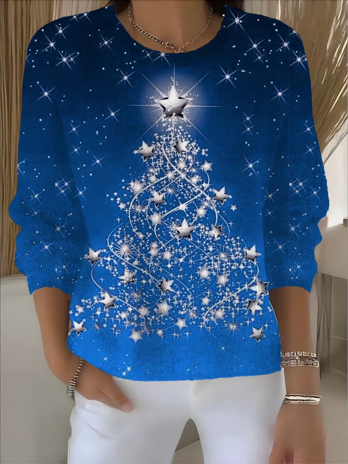 Women Christmas Long Sleeve Comfy Vintage Sweater