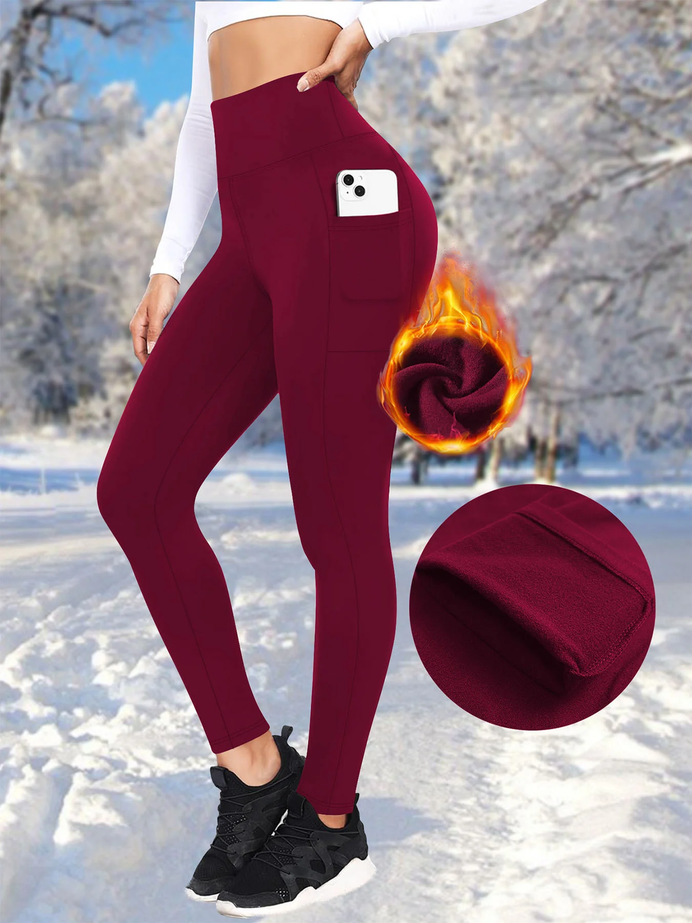 Women Plain Vintage Winter Long Leggings