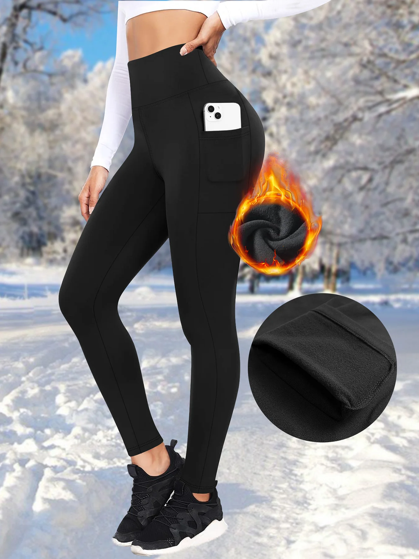 Women Plain Vintage Winter Long Leggings