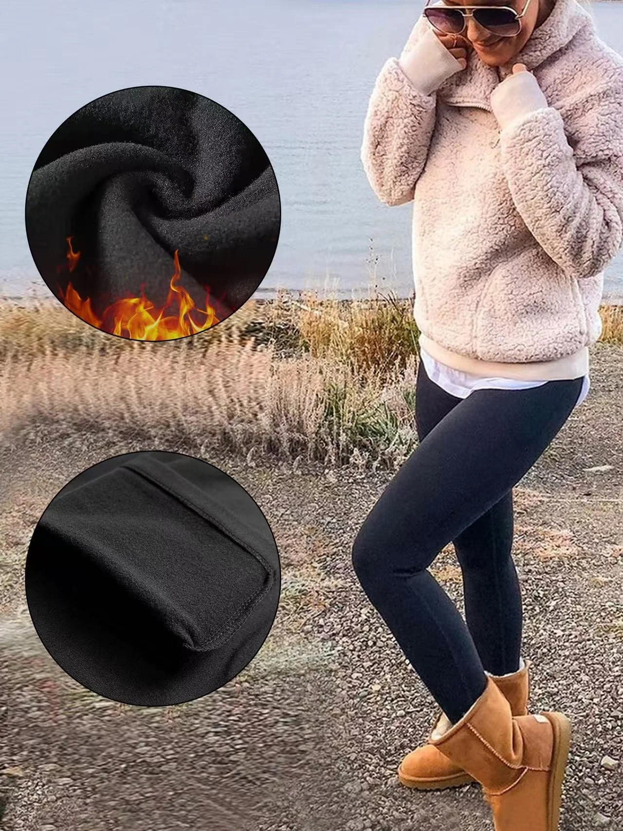 Women Plain Casual Winter Ankle Pants Leggings