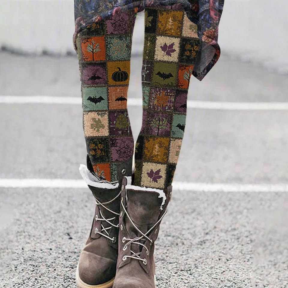 Women Geometric Vintage All Season Long Leggings