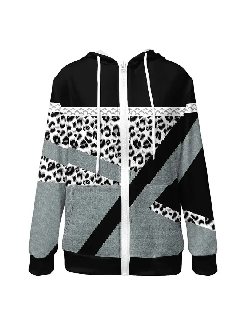 Women Spring/Fall Outerwear Vintage Striped Long Sleeve Hoodie Jacket