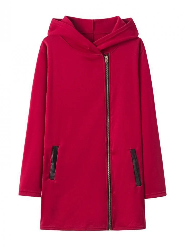 Women Spring/Fall Outerwear Vintage Split Joint Plain Long Sleeve Stand Collar Jacket