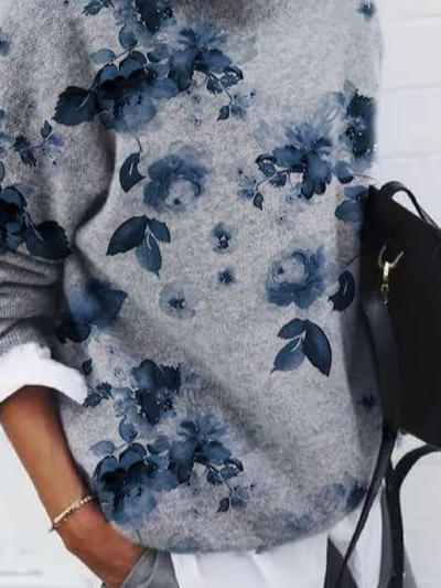 Women Abstract Long Sleeve Comfy Casual Printing Sweater