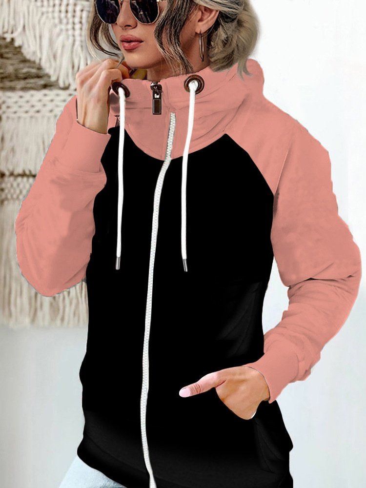 Women Spring/Fall Outerwear Vintage Split Joint Plain Long Sleeve Stand Collar Jacket