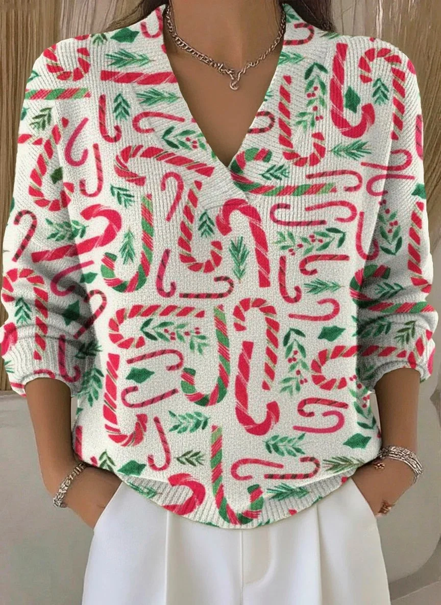 Women Christmas Long Sleeve Comfy Vintage Sweater