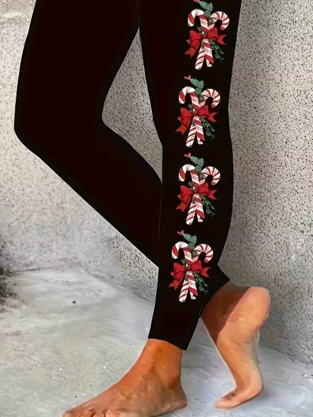 Women Christmas Casual All Season Printing Long Leggings