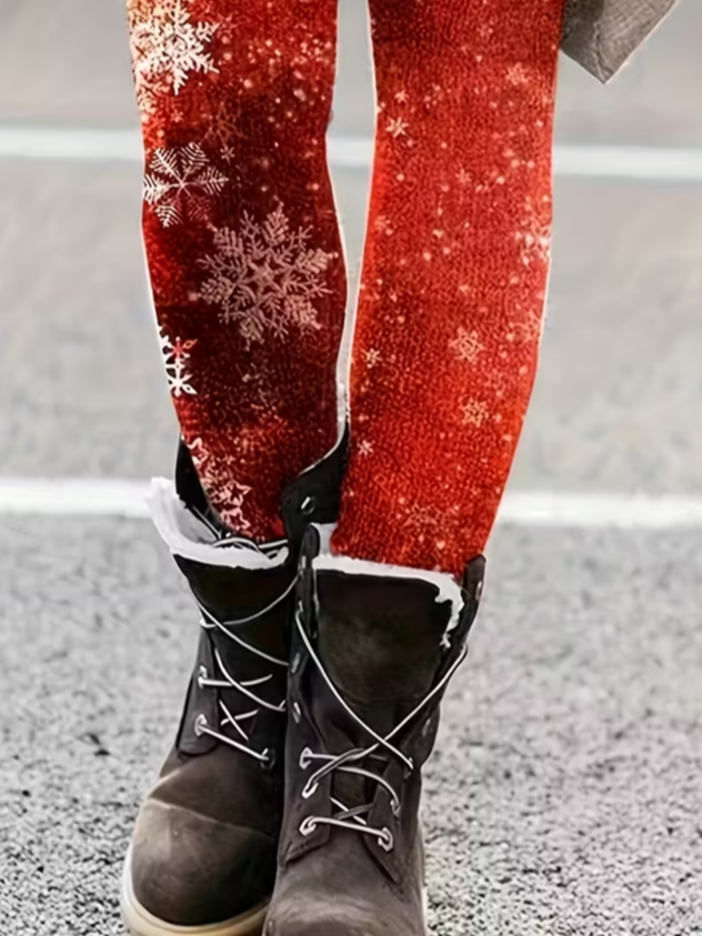 Women Christmas Casual All Season Printing Long Leggings